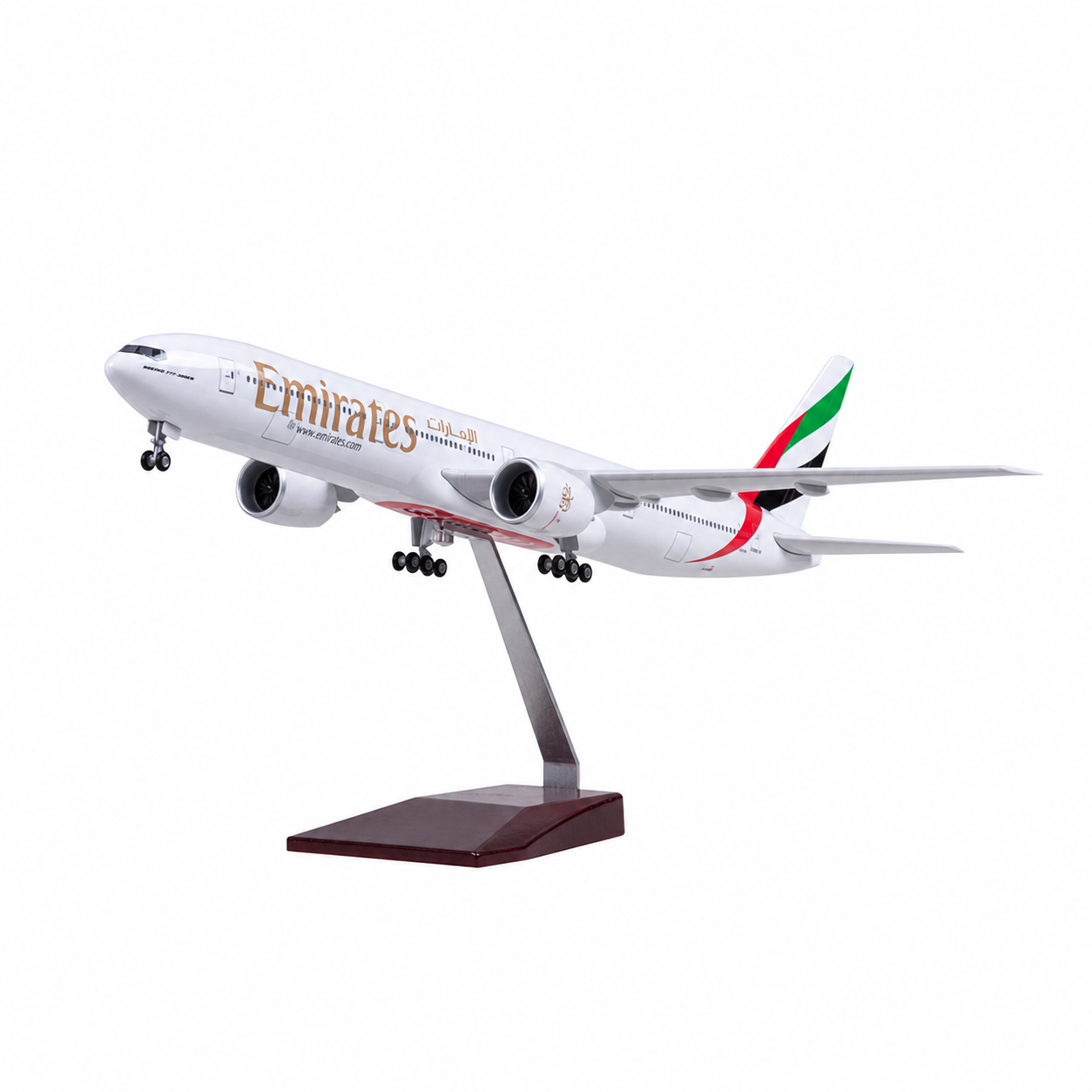 AIRPLANE DIECAST EMIRATES A6-EBR BOEING 777-300ER WITH LED LIGHT DISPLAY 47CM