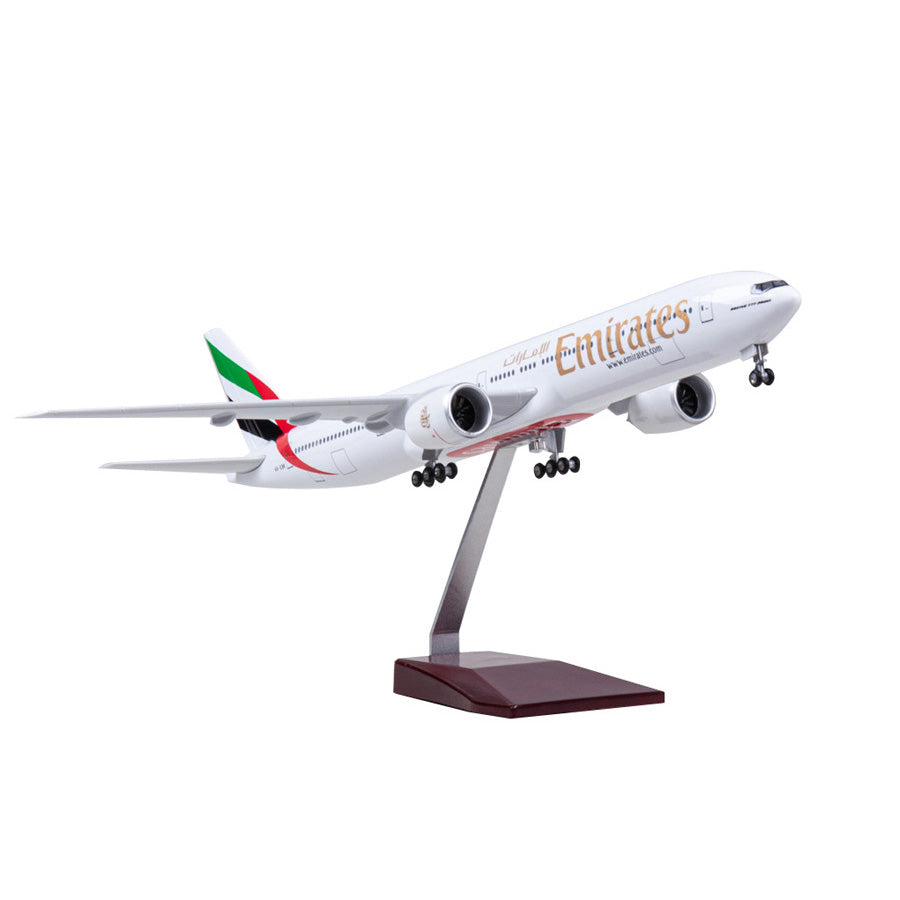 AIRPLANE DIECAST EMIRATES A6-EBR BOEING 777-300ER WITH LED LIGHT DISPLAY 47CM