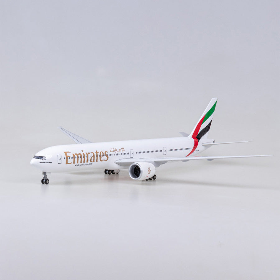AIRPLANE DIECAST EMIRATES A6-EBR BOEING 777-300ER WITH LED LIGHT DISPLAY 47CM