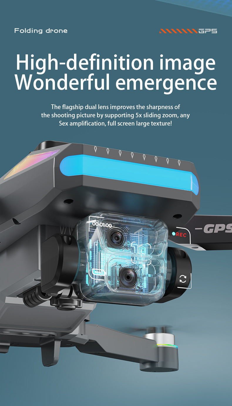 S5P GPS TOY DRONE WITH DUAL HD CAMERA GESTURE RECOGNITION & MODULAR BATTERY