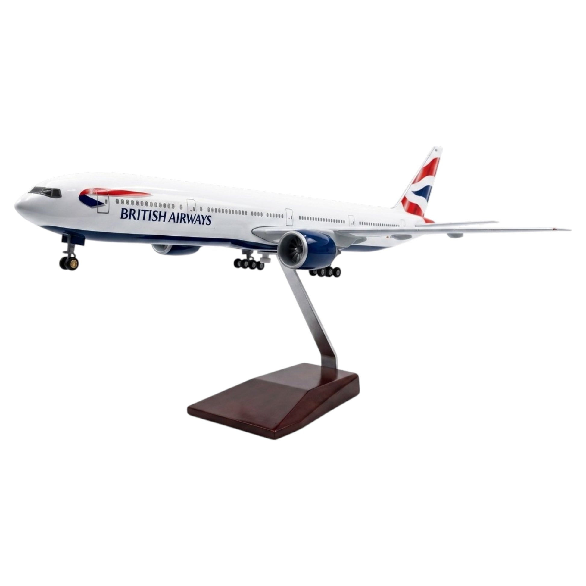 AIRPLANE DIECAST BRITISH G-STBA AIRWAYS BOEING 777 WITH LED LIGHT DISPLAY 47CM