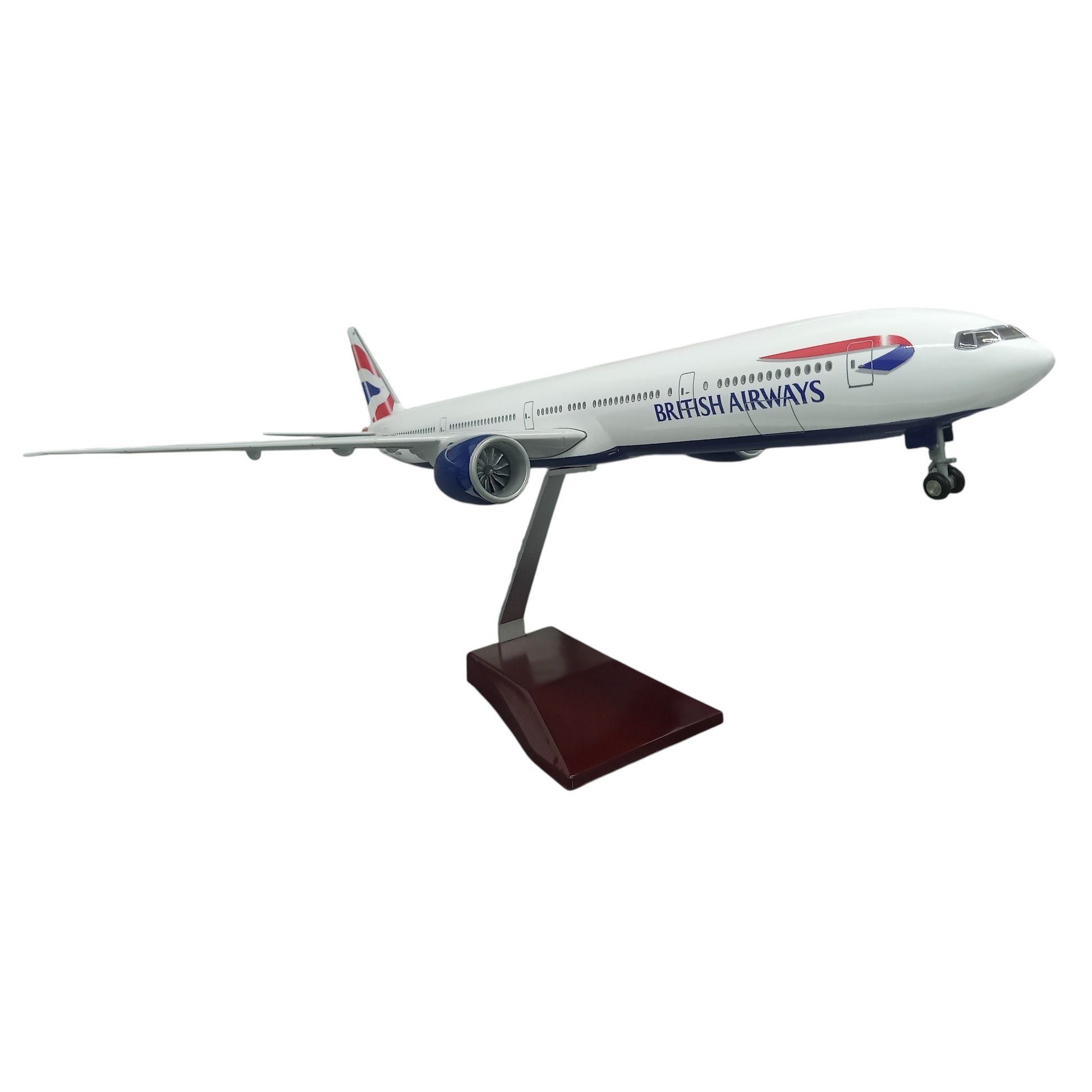 AIRPLANE DIECAST BRITISH G-STBA AIRWAYS BOEING 777 WITH LED LIGHT DISPLAY 47CM