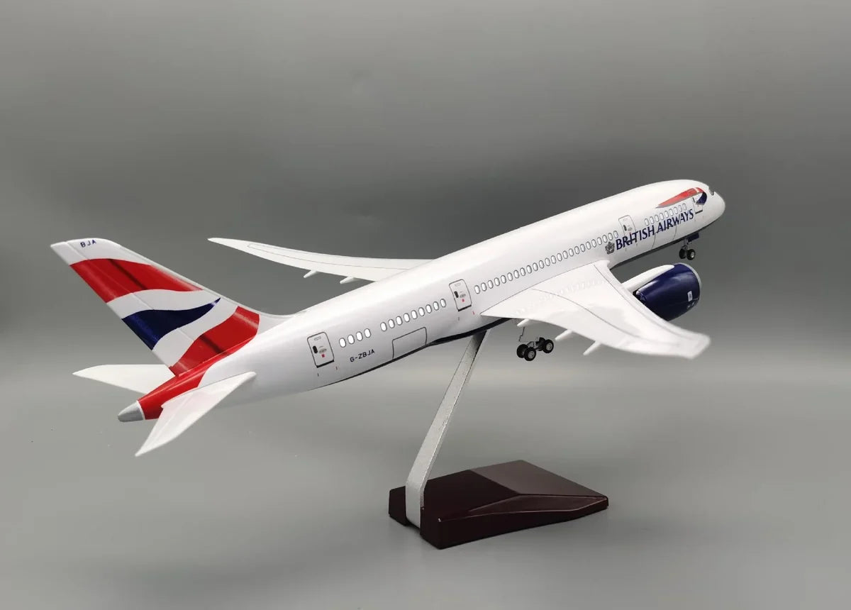 AIRPLANE DIECAST BRITISH AIRWAYS G-ZBJA BOEING 787-8 WITH LED LIGHT DISPLAY 47CM
