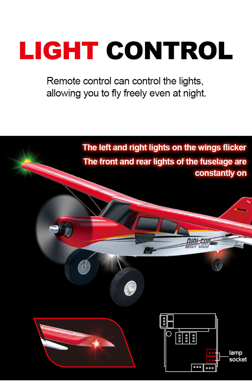 CROSS-COUNTRY AIRCRAFT QIDI-560 M7 51.2CM WING SPAN 37CM FUSELAGE (RED)