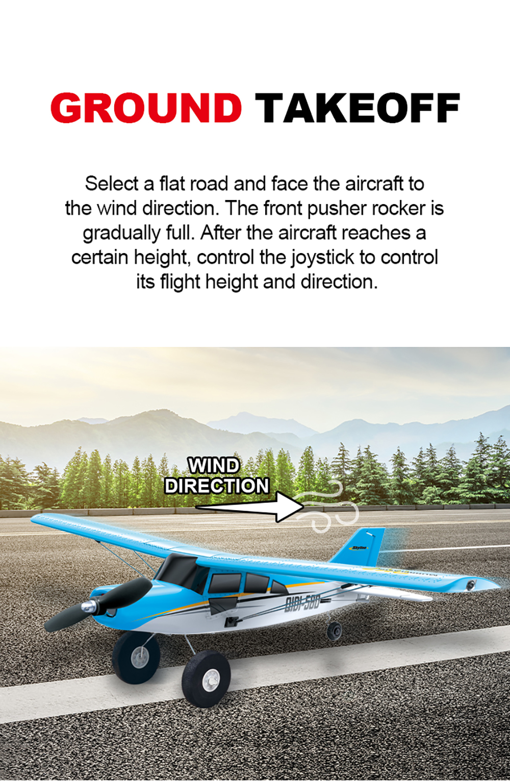 CROSS-COUNTRY AIRCRAFT QIDI-560 M7 51.2CM WING SPAN 37CM FUSELAGE (BLUE)
