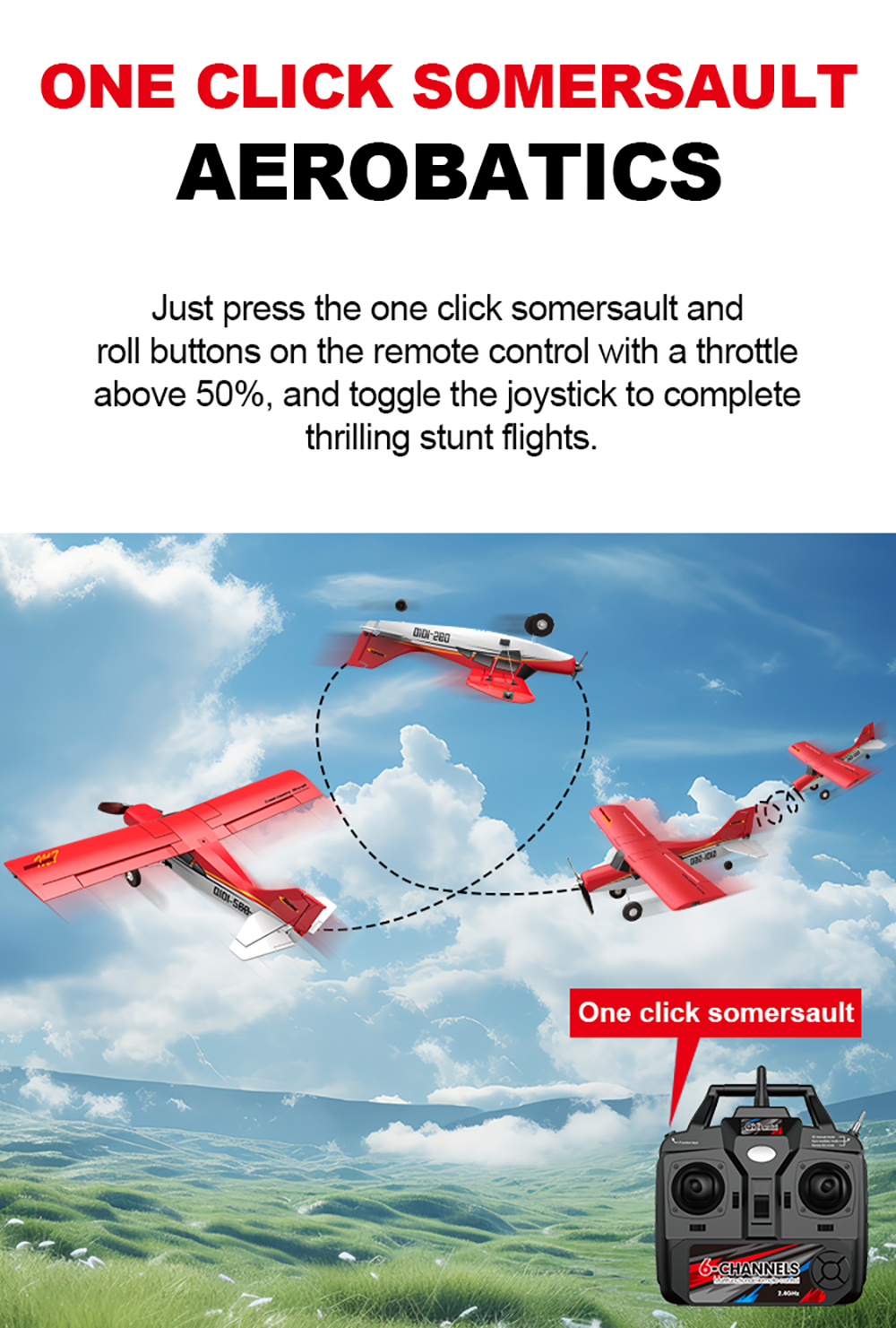 CROSS-COUNTRY AIRCRAFT QIDI-560 M7 51.2CM WING SPAN 37CM FUSELAGE (RED)