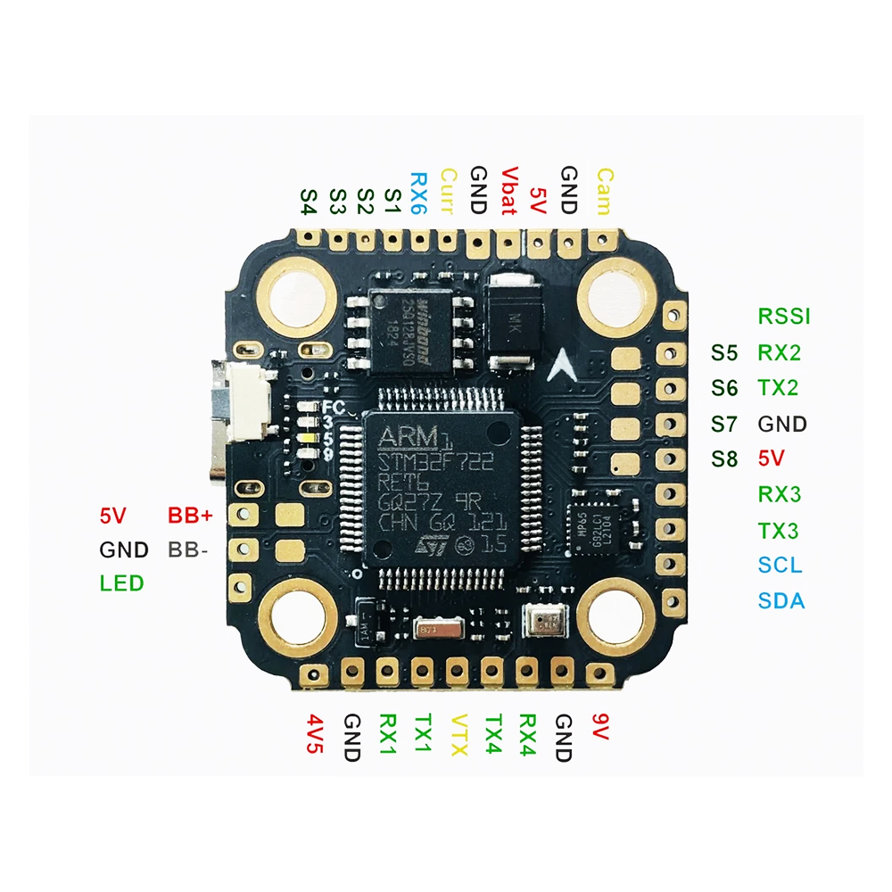 F7 MINI V2.0 Flight Controller +35A 2-5S BLHELI_S 4 In 1 ESC Flytower