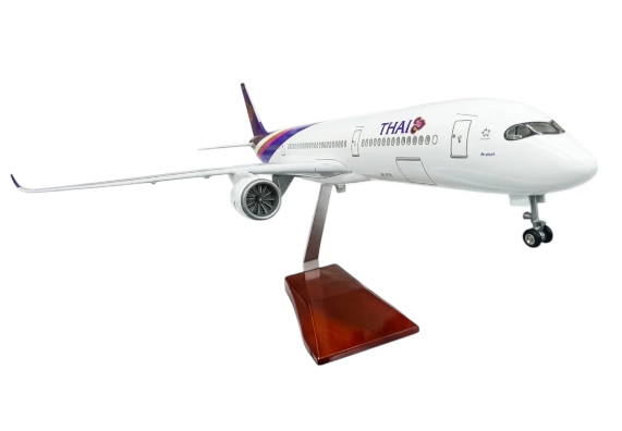 AIRPLANE DIECAST THAI HS-THB AIRBUS A350-900 WITH LED LIGHT DISPLAY 47CM