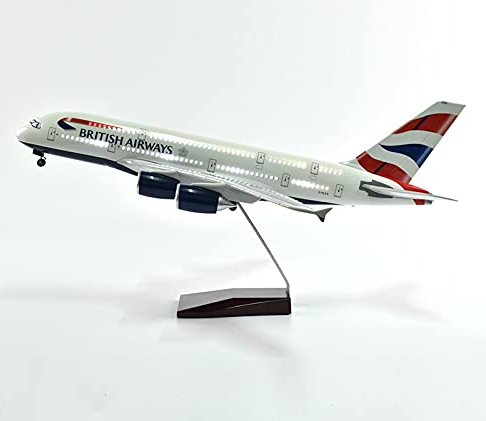 AIRPLANE DIECAST METAL BRITISH AIRWAYS A380 RESIN 47CM