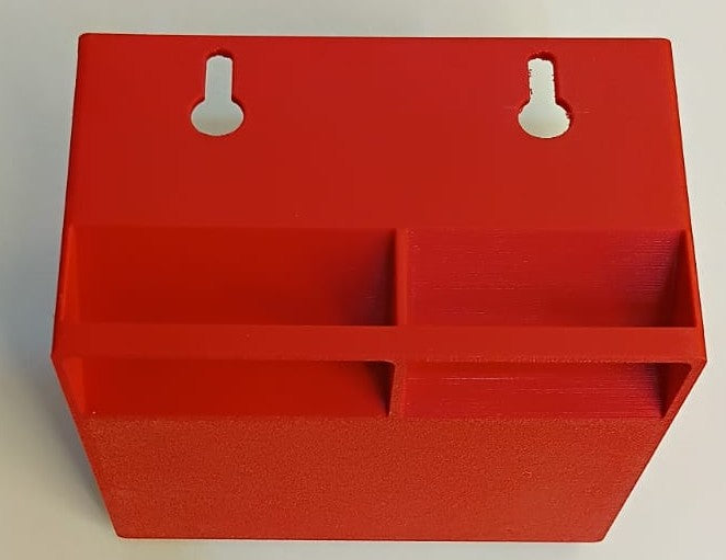 DUAL BATTERY DISPENSER HOLDER FOR 15AA AND 15AAA BATTERIES RED
