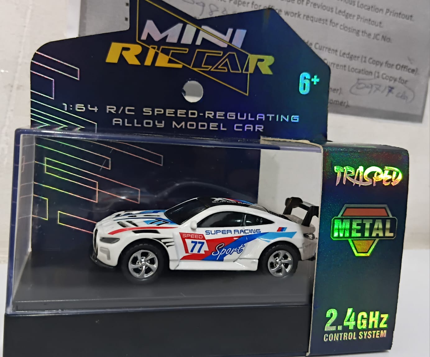 MINI RC CAR SMALL POCKET (SUPER RACING 77) 1:64 SCALE MODEL HG4-107