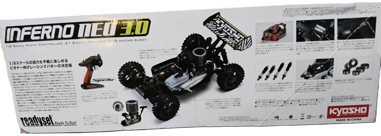 KYOSHO 1/8 Inferno NEO 3.0 4WD Nitro RTR Buggy – Type 5 Yellow (33012T6B)