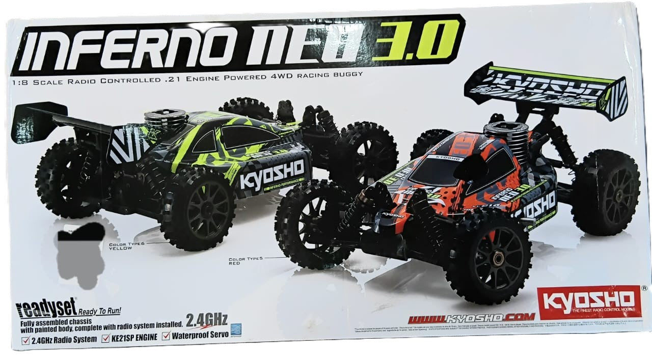 KYOSHO 1/8 Inferno NEO 3.0 4WD Nitro RTR Buggy – Type 5 Yellow (33012T6B)