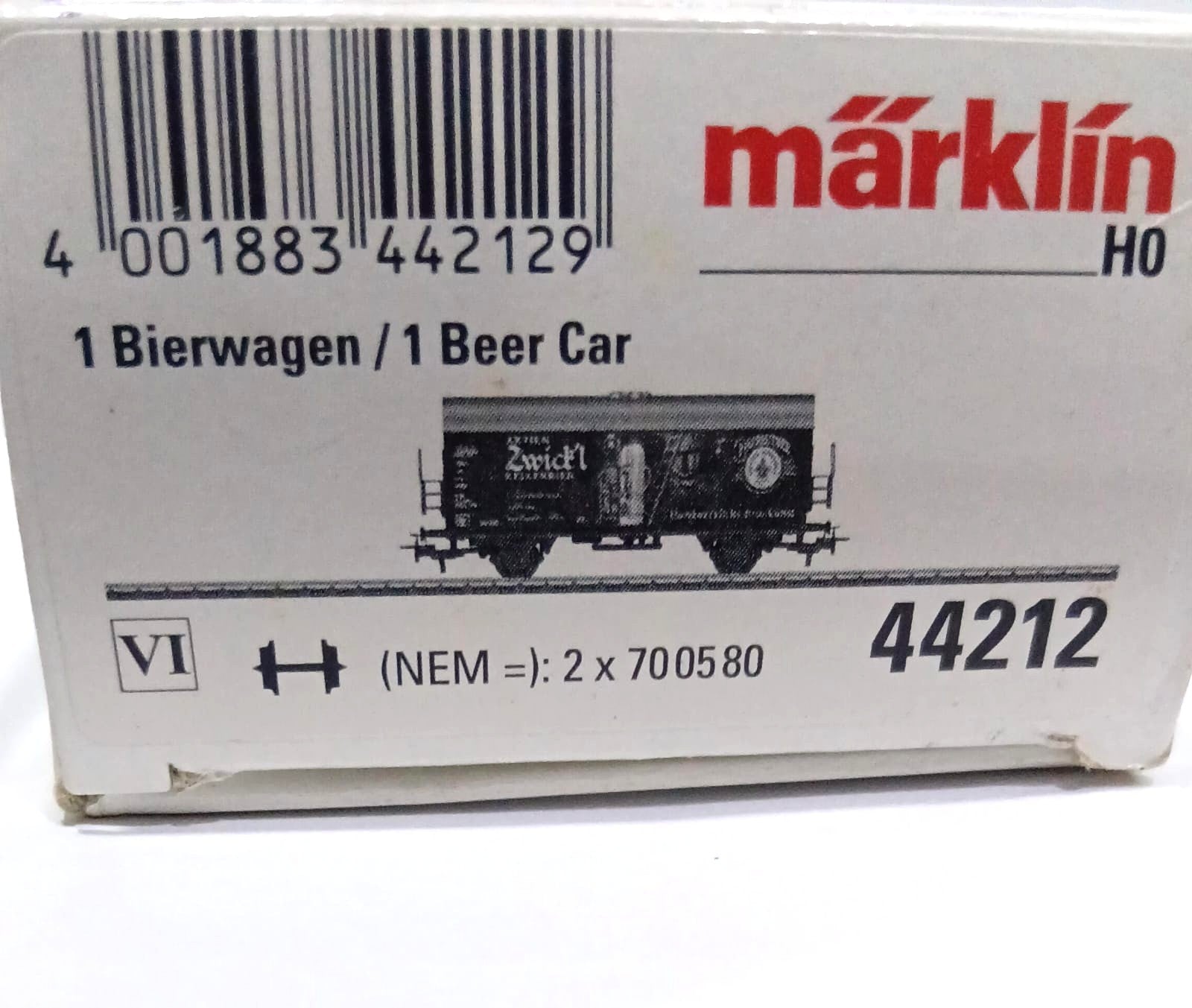 MARKLIN H0 44212 1/87 SCALE ZWICK'l KELLERBIER REFRIGERATED BEER CAR
