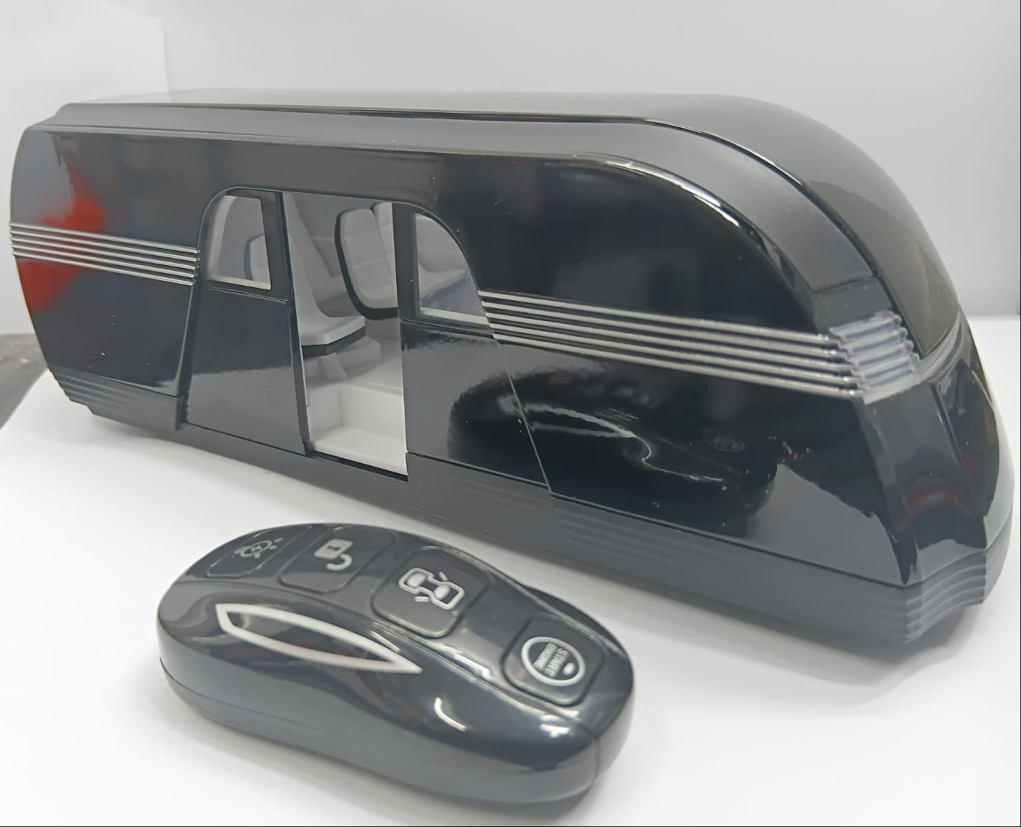 XHD MODEL TESLA ROBOVAN METAL BODY SCALE MODEL 1/24 REMOTE KEY BLACK COLOR