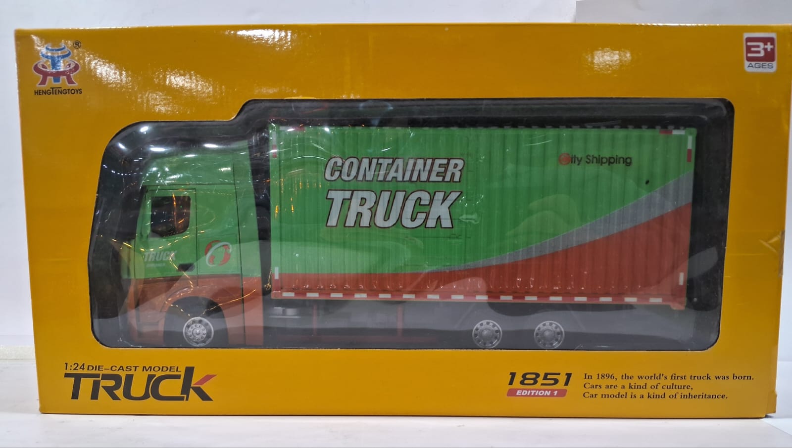 TRUCK 53522-43 1/24 DIE CAST MODEL LIGHT AND SOUND GREEN COLOR
