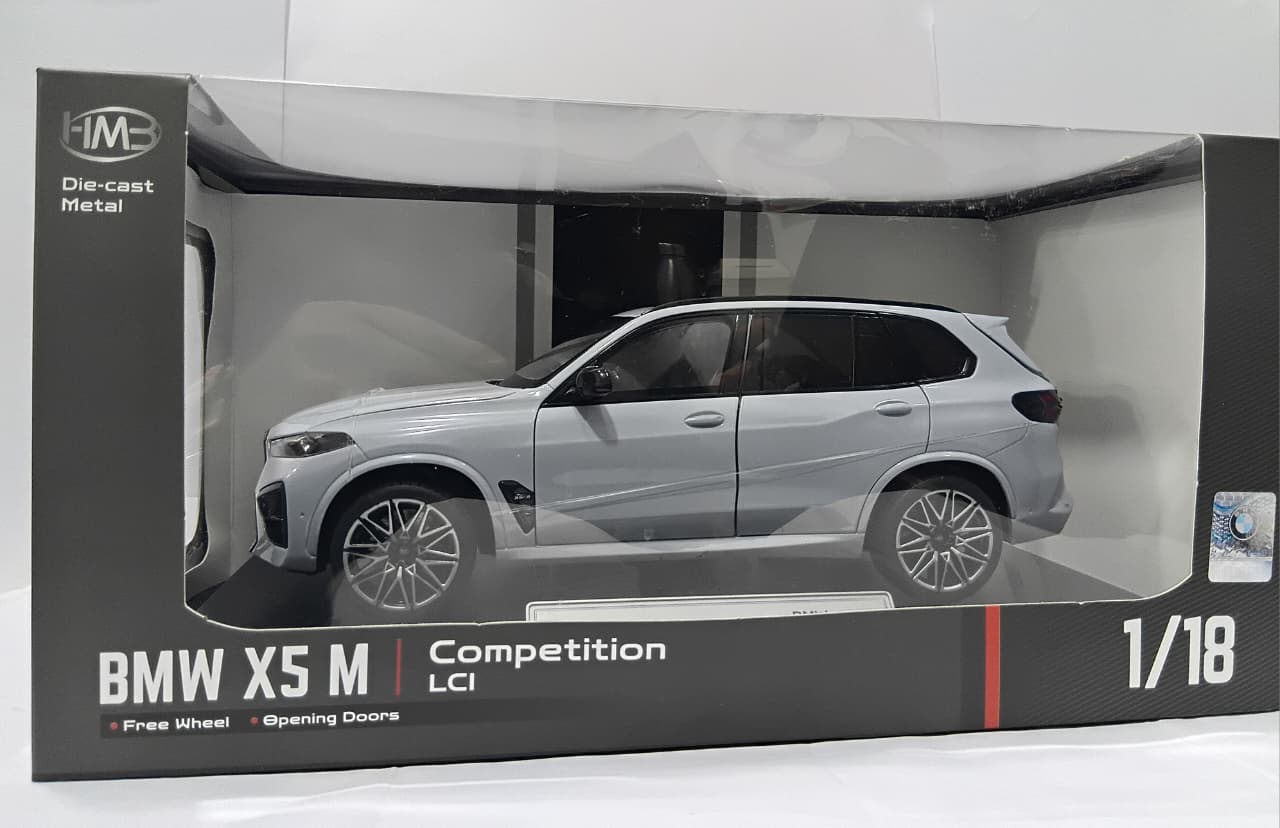 BMW X5 M H1262 COMPETITION LCI 1:18 OPENING DOORS DIE-CAST LIGHT GRAY