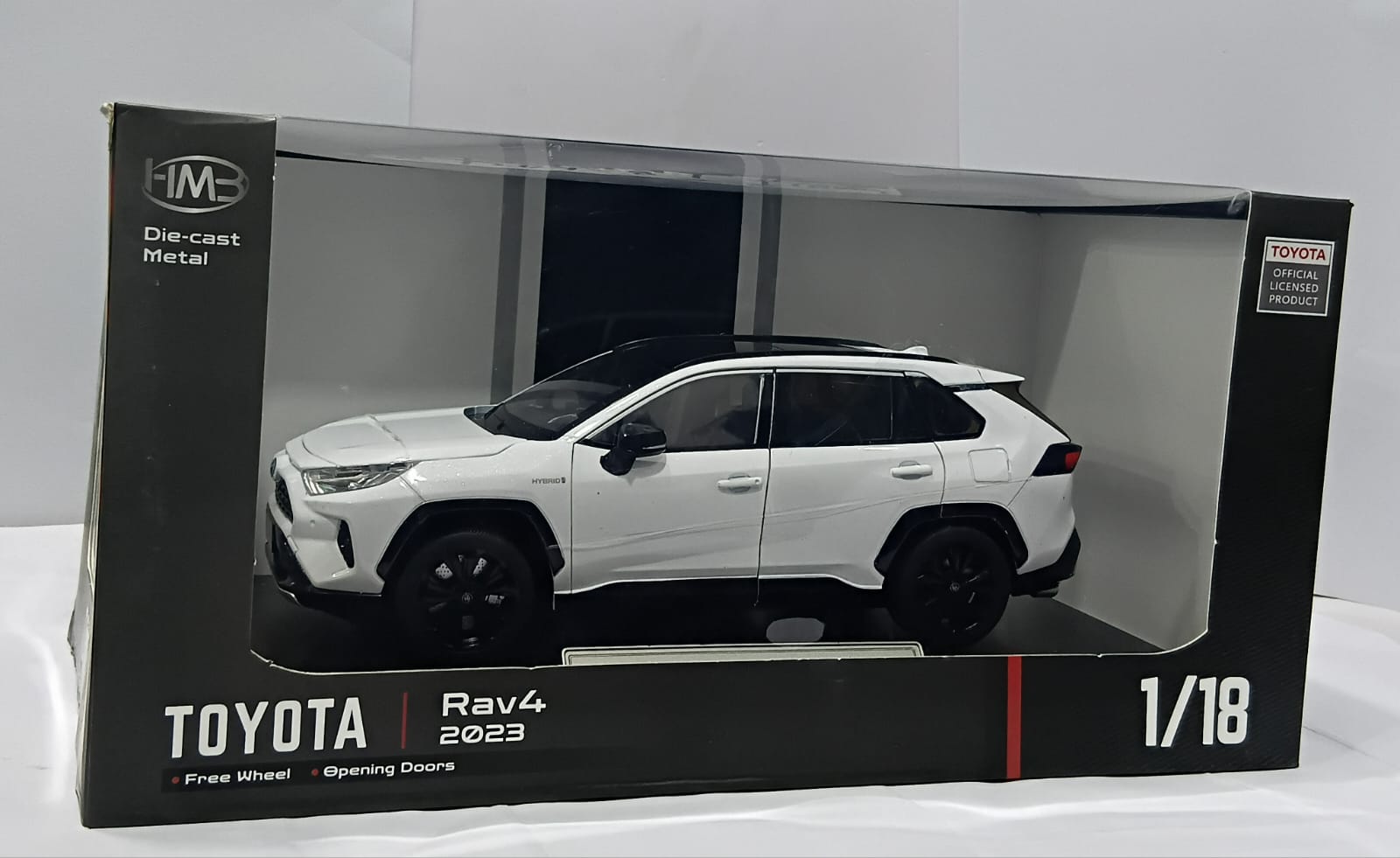 TOYOTA H1062 RAV4 2023 1:18 OPENING DOORS DIE-CAST METAL MODEL WHITE