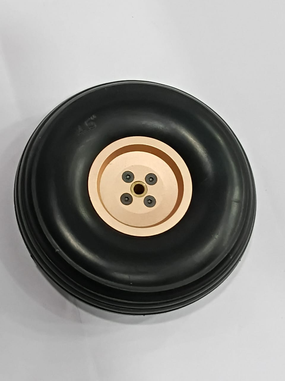 RUBBER 4.5 PU WHEEL WITH ALUMINUM HUB
