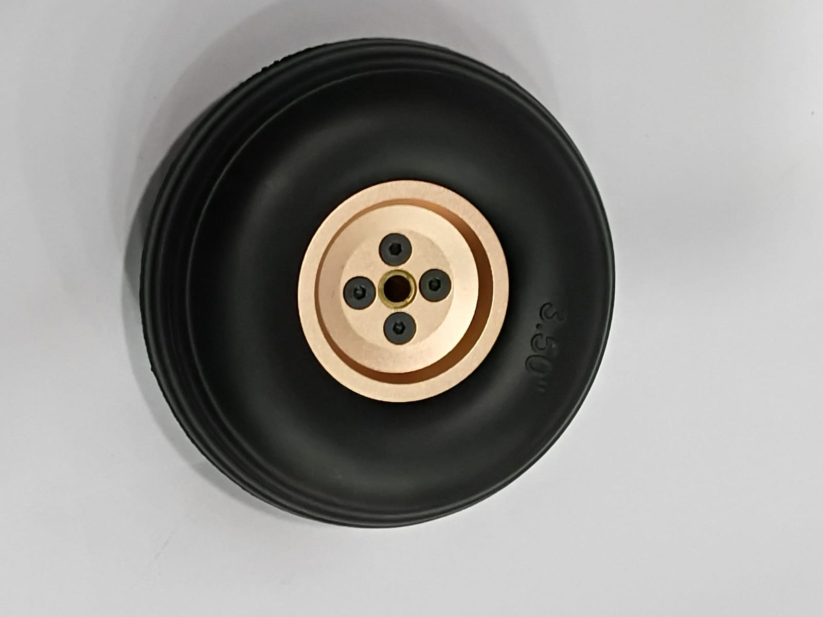 RUBBER 3.5'' PU WHEEL WITH ALUMINIUM HUB