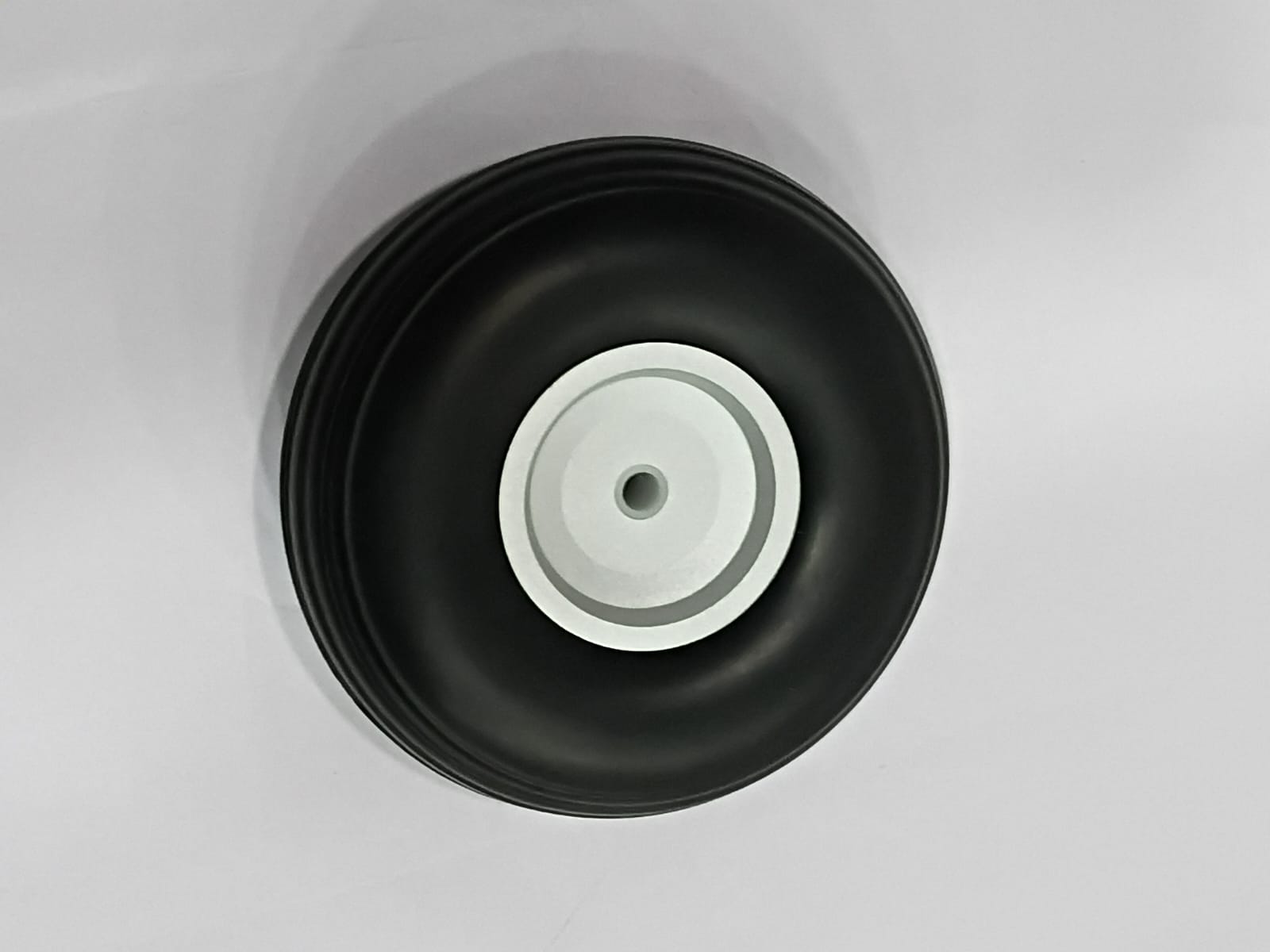 RUBBER 3.5'' PU WHEEL WITH ALUMINIUM HUB