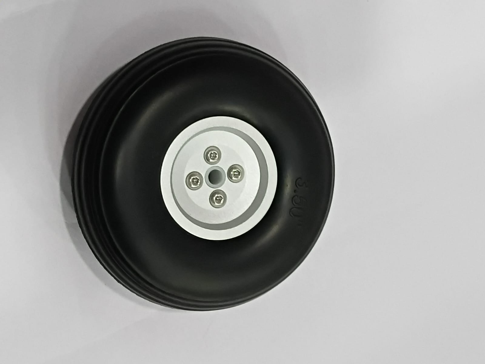 RUBBER 3.5'' PU WHEEL WITH ALUMINIUM HUB