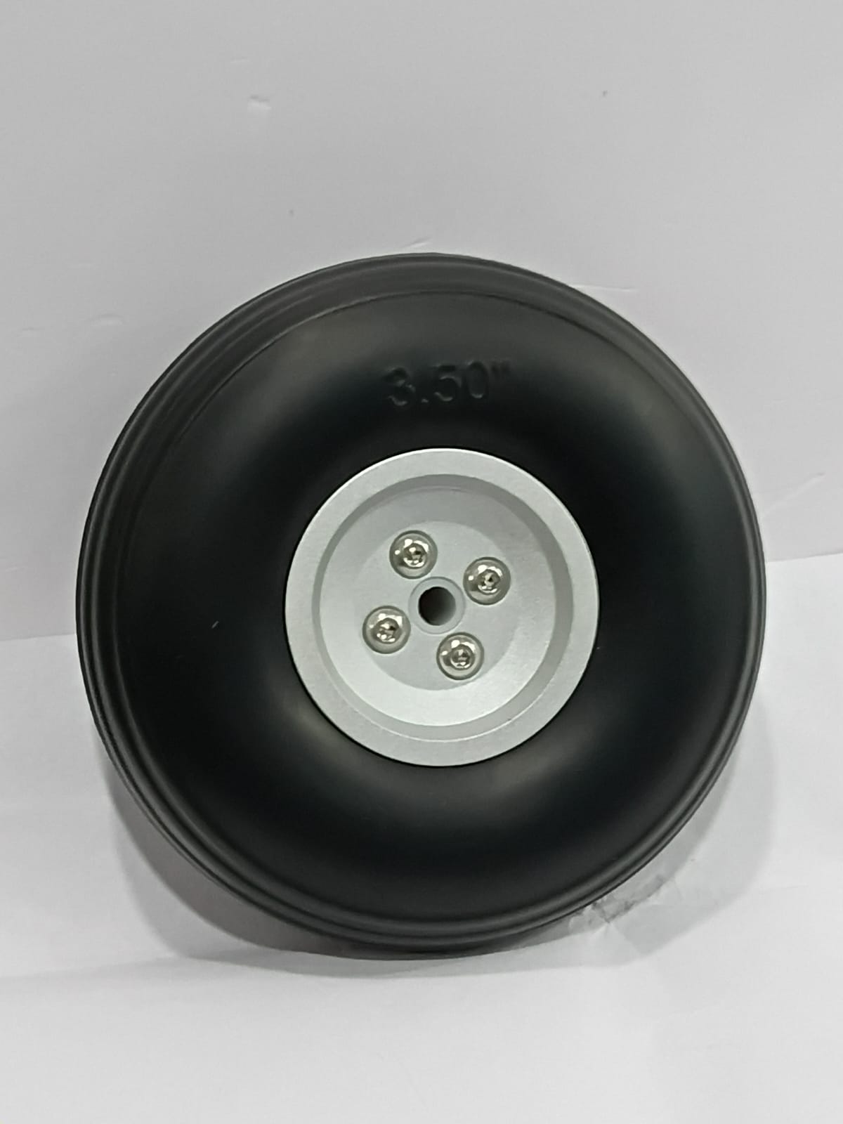 RUBBER 3.5'' PU WHEEL WITH ALUMINIUM HUB