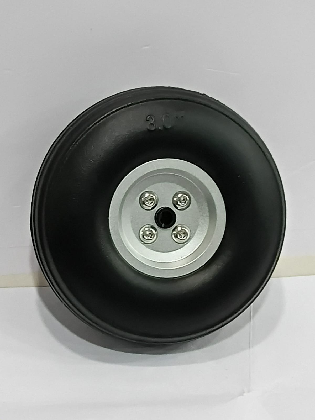 RUBBER 3'' PU WHEEL WITH ALUMINIUM HUB