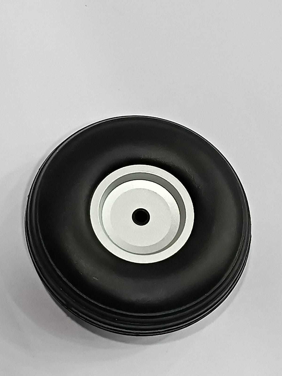 RUBBER 3'' PU WHEEL WITH ALUMINIUM HUB