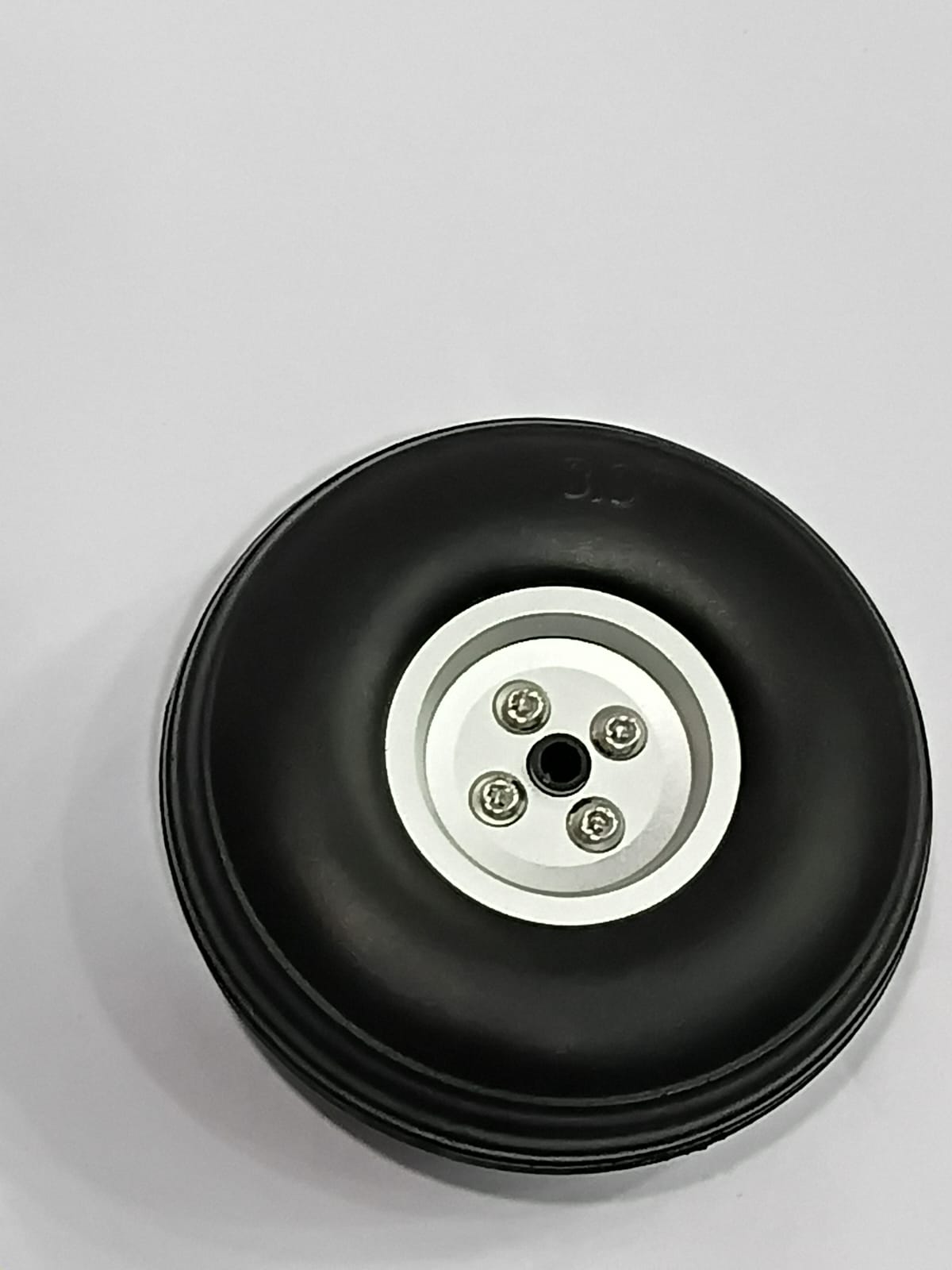 RUBBER 3'' PU WHEEL WITH ALUMINIUM HUB