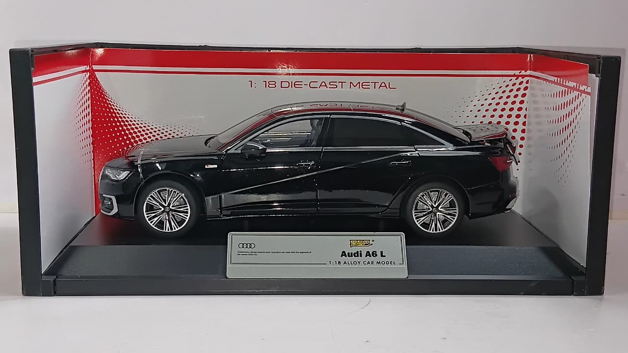AUDI A6 L H1072 1:18 OPENING DOORS AND LIGHT WITH SOUND FUNCTION DIE-CAST MODEL BLACK