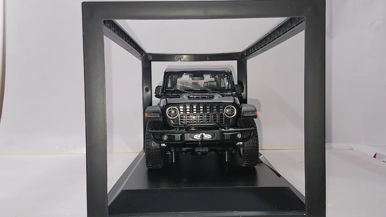 ALLOY CAR K1-13-A RECON JEEP RUBICON 1:18 OPENING DOORS AND LIGHT WITH SOUND FUNCTION DIE-CAST MODEL BLACK
