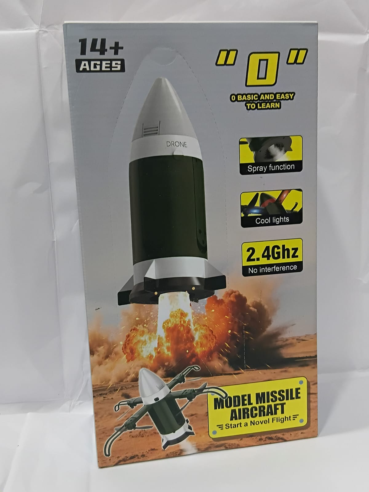 MODEL MISSILE AIRCRAFT D50 QUADCOPTER START A NOVEL FLIGHT 2.4GHZ REMOTE CONTROL DRONE SILVER