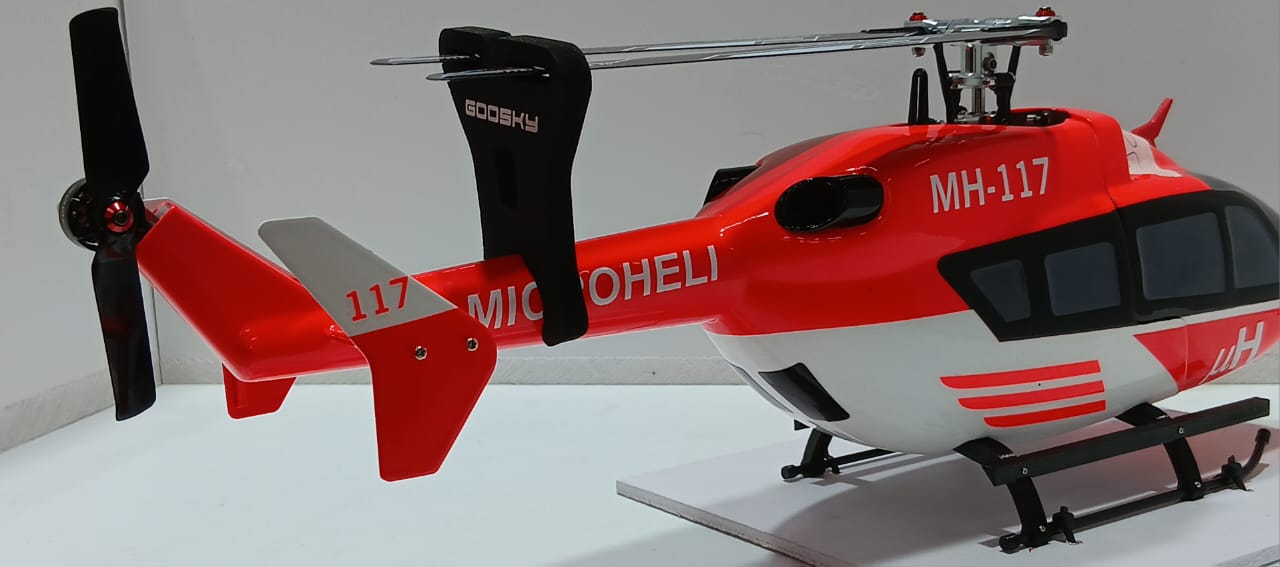 GOOSKY LEGEND S2 RTF MODE 2 HELICOPTER WITH LEFT AND RIGHT MAIN FRAME SIDE AND VERTICAL FIN AIRBRUSH FIBERGLASS EC145 SCALE UPGRADE VERSION