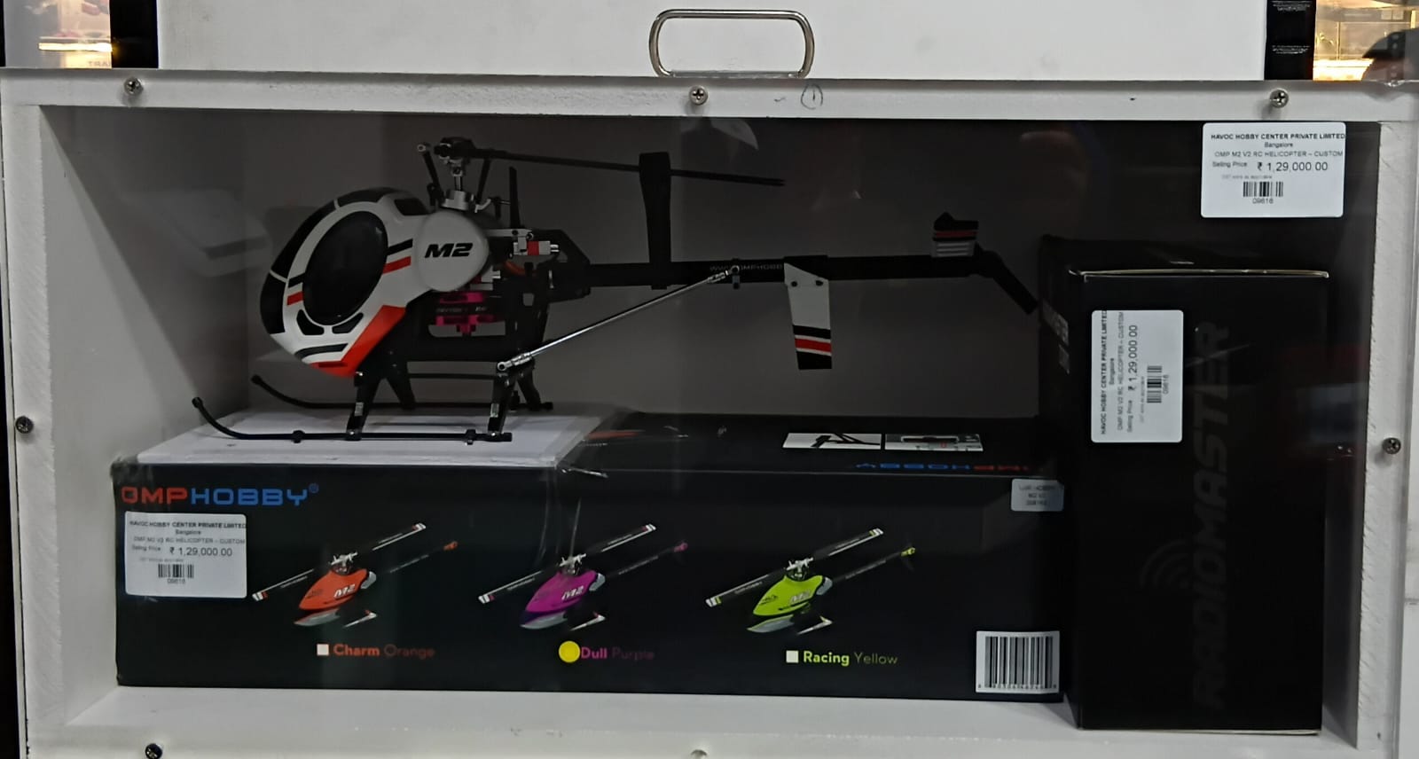 OMP M2 V2 RC HELICOPTER – CUSTOM HUGHES 300 SCALE (AIRBRUSHED FIBERGLASS) – RADIO MASTER ZORRO 4IN1 RTF