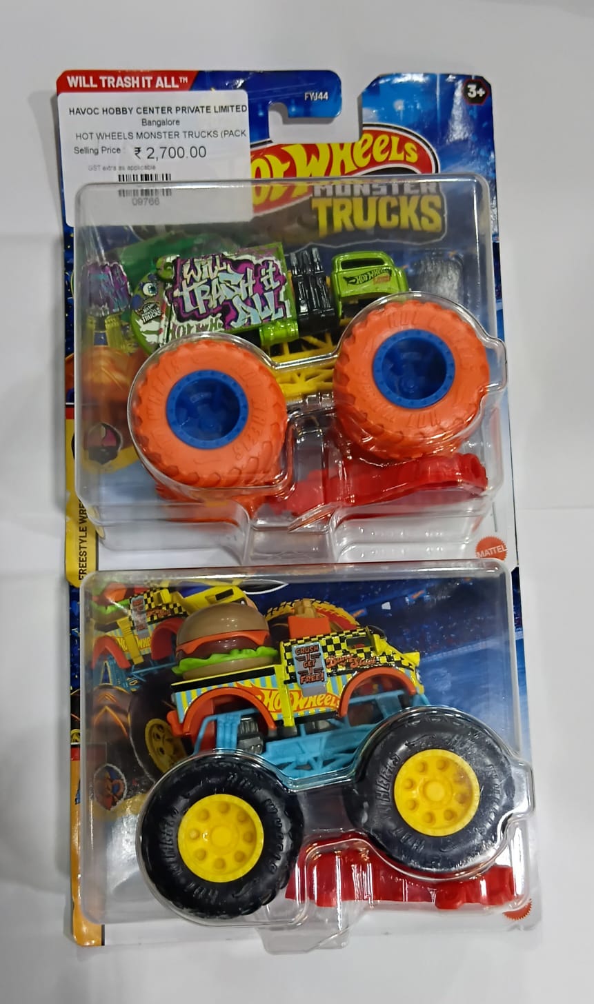 HOT WHEELS MONSTER TRUCKS (PACK OF 2) DIECAST (9C3B)