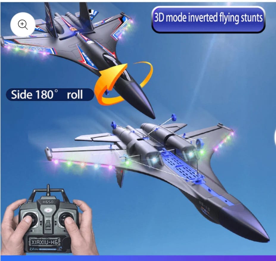 RC AIRPLANE J11-PRO STUNT JET RTF 6 CH BRUSHLESS MOTOR WITH GYRO STABILIZER BLUE