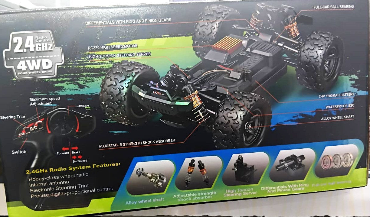 HOSPEED HS18332 BLACK HOLE 1/18 4WD 2.4G RC MONSTER TRUCK BLUE