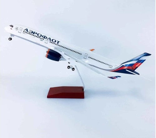AIRPLANE DIECAST AEROFLOT F-WZGT383 RUSSIAN AIRLINES AIRBUS A350-900 WITH LED LIGHT DISPLAY 47CM