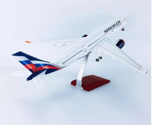 AIRPLANE DIECAST AEROFLOT F-WZGT383 RUSSIAN AIRLINES AIRBUS A350-900 WITH LED LIGHT DISPLAY 47CM