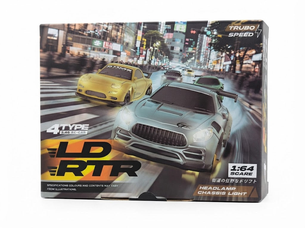 MINI R/C 3601 1:64 2.4GHZ RTR HEADLAMP CHASSIS LIGHT DRIFT CAR BLUE COLOR