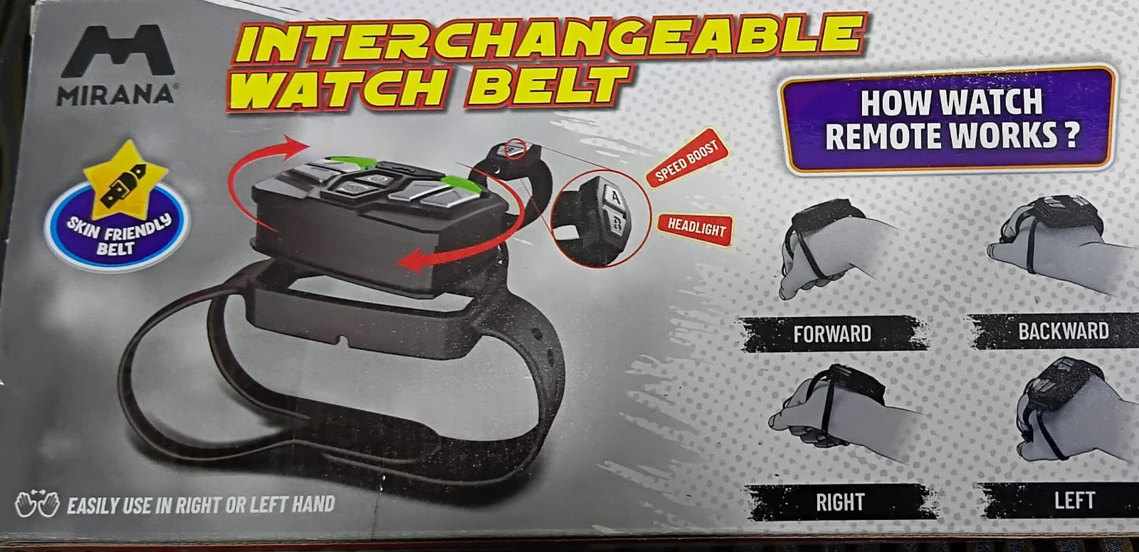 MIRANA DUSTER WATCH REMOTE 2WD, SCALE 1:20, ALL TERRAIN VEHICLE, 2.4 GHZ RANGE, 1200 MAH BATTERY, C-TYPE RECHARGEABLE BATTERY, 1.5*POWERFULL BOOST (RED)