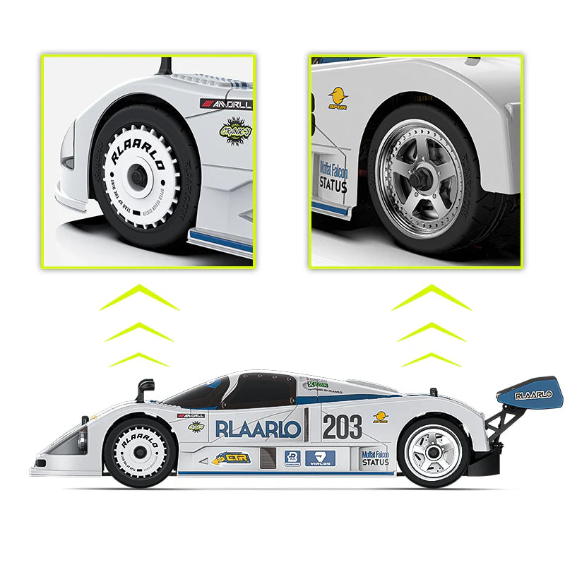 RLAARLO AK-787 FLAT RUN 1:10 METAL CARBON FIBER VERSION RC MODEL CAR AK-787B-A  (BLUE & WHITE)