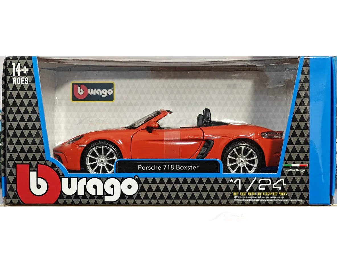 BBURAGO PORSCHE 718 BOXSTER ORANGE 1:24 SCALE 18-91087OR