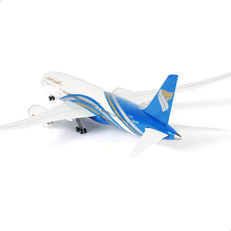 AIRPLANE DIECAST OMAN AIR A40-SA BOEING 787-9 DREAMLINER WITH LED LIGHT DISPLAY 47CM