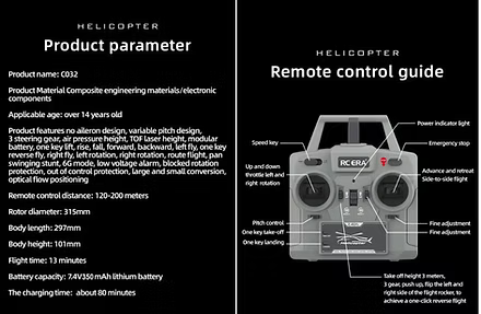 RC ERA C032 UH-1 1/48 RC HELICOPTER HUEY 2.4G 6CH GYRO STABILIZED REMOTE CONTROL AIRCRAFT WITH ALTITUDE HOLD & OPTICAL FLOW, ONE-KEY TAKEOFF/LANDING, YELLOW