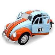 CCA GULF 1:28 VOLKSWAGEN CLASSICAL BEETLE 1967 DIECAST MODEL  88387F CAR SKY BLUE/ORANGE