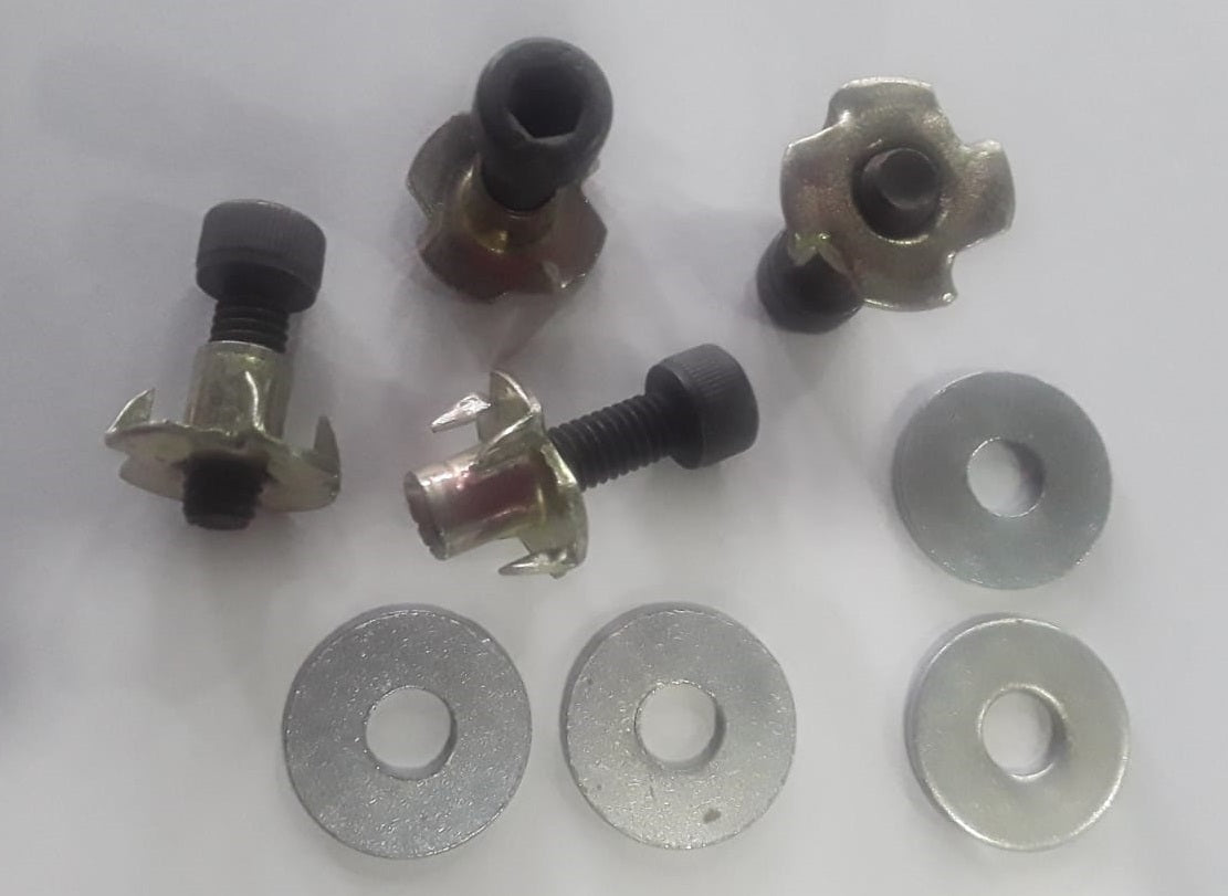 T NUT 6MM WITH WASHER AND BOLT (4PC)