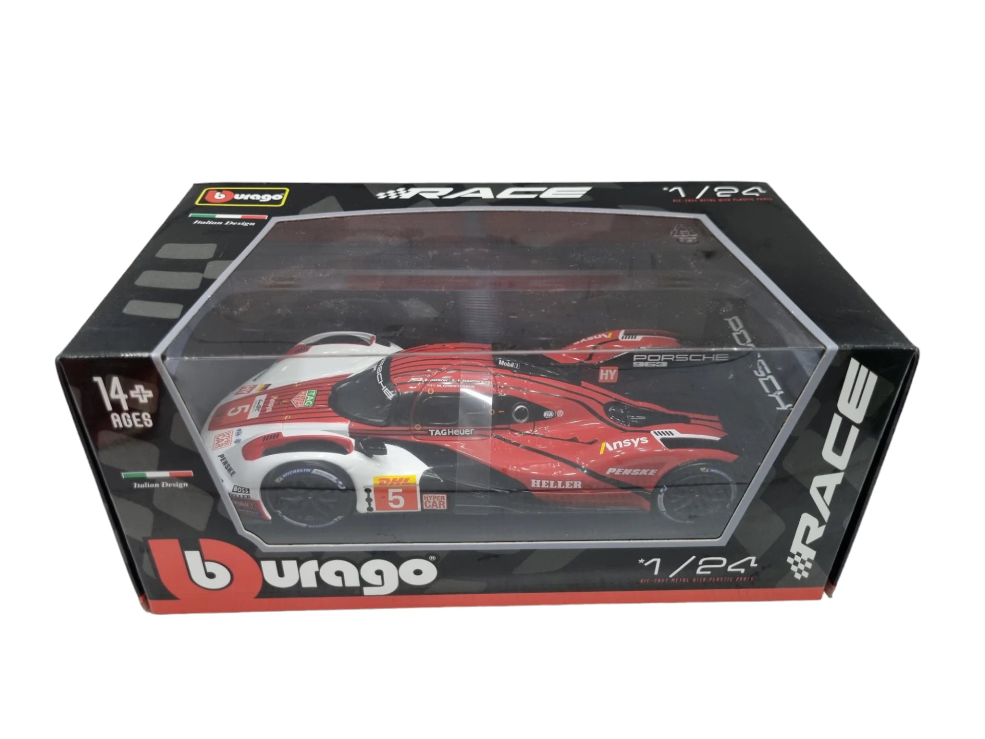 BBURAGO PORSCHE 963 RED 1:24 SCALE 18-98022