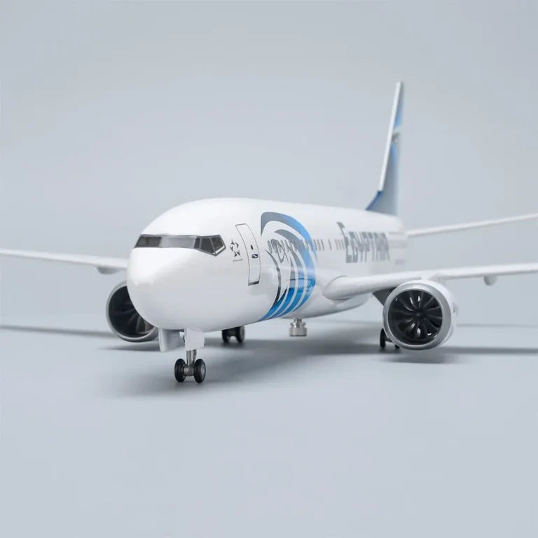 AIRPLANE DIECAST EGYPTAIR SU-GDR BOEING 737-800 WITH LED LIGHT DISPLAY 47CM